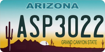 AZ license plate ASP3022