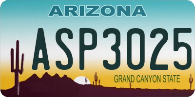 AZ license plate ASP3025