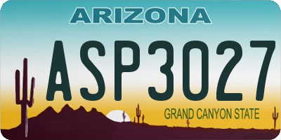 AZ license plate ASP3027