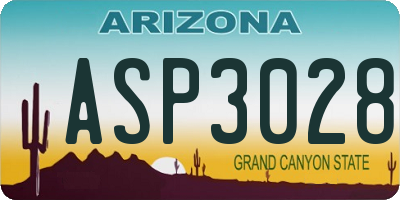 AZ license plate ASP3028