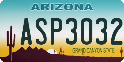 AZ license plate ASP3032