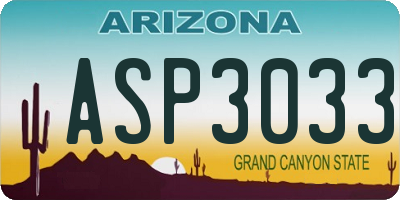AZ license plate ASP3033