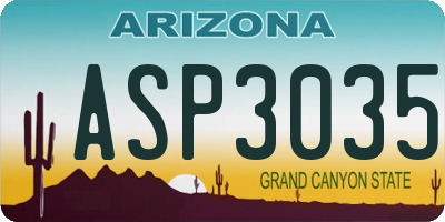 AZ license plate ASP3035