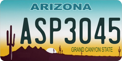 AZ license plate ASP3045