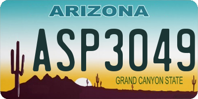 AZ license plate ASP3049