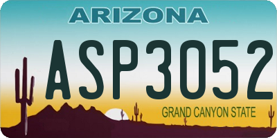 AZ license plate ASP3052