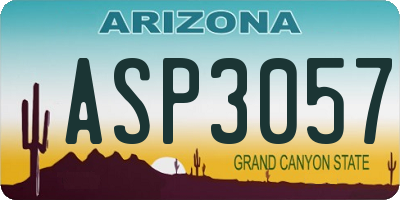 AZ license plate ASP3057