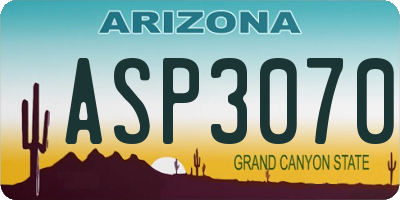 AZ license plate ASP3070