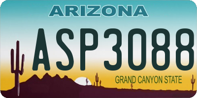 AZ license plate ASP3088