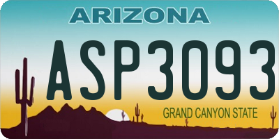 AZ license plate ASP3093