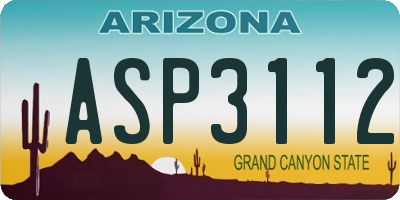 AZ license plate ASP3112