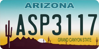 AZ license plate ASP3117