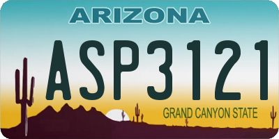 AZ license plate ASP3121