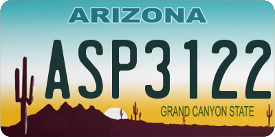 AZ license plate ASP3122
