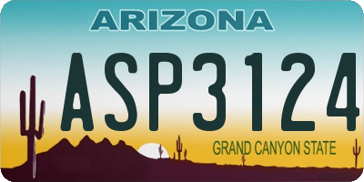 AZ license plate ASP3124