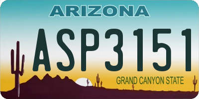 AZ license plate ASP3151