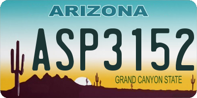 AZ license plate ASP3152