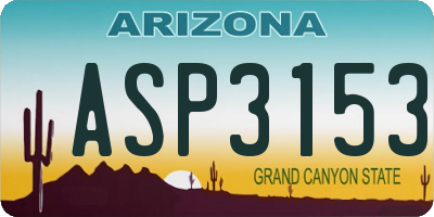 AZ license plate ASP3153
