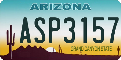 AZ license plate ASP3157