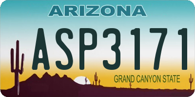 AZ license plate ASP3171