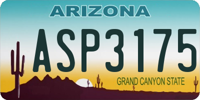 AZ license plate ASP3175