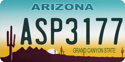 AZ license plate ASP3177