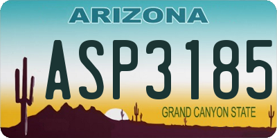 AZ license plate ASP3185