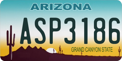 AZ license plate ASP3186
