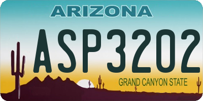 AZ license plate ASP3202