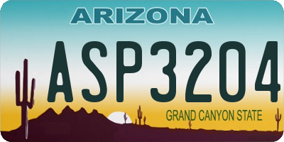 AZ license plate ASP3204