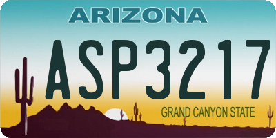 AZ license plate ASP3217