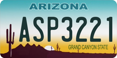 AZ license plate ASP3221