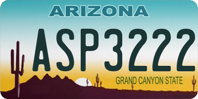 AZ license plate ASP3222