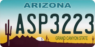 AZ license plate ASP3223