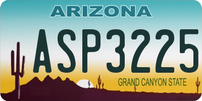 AZ license plate ASP3225