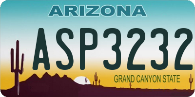 AZ license plate ASP3232