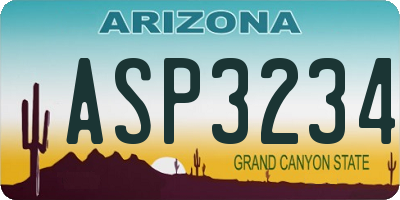 AZ license plate ASP3234