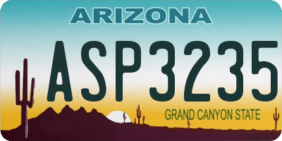 AZ license plate ASP3235