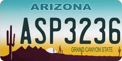 AZ license plate ASP3236