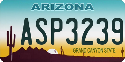 AZ license plate ASP3239
