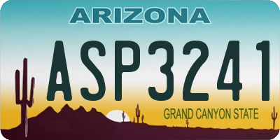 AZ license plate ASP3241