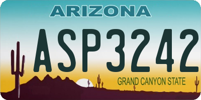 AZ license plate ASP3242