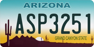 AZ license plate ASP3251