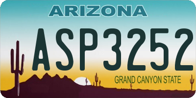 AZ license plate ASP3252