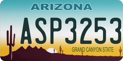 AZ license plate ASP3253