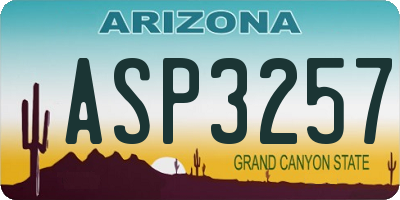 AZ license plate ASP3257