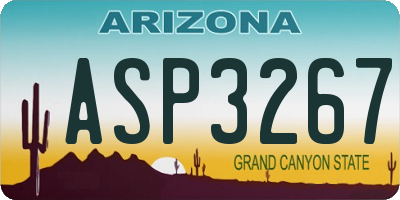 AZ license plate ASP3267