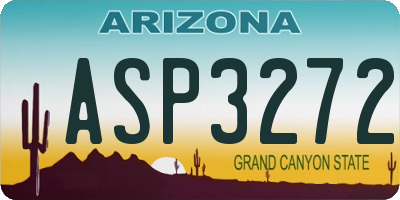 AZ license plate ASP3272
