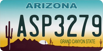 AZ license plate ASP3279