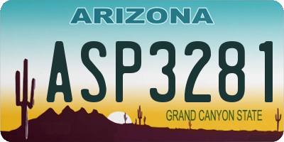AZ license plate ASP3281